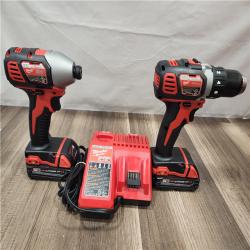 AS-IS- Milwaukee 18V Cordless Brushed 2-Tool Drill/Driver and Impact Driver Kit