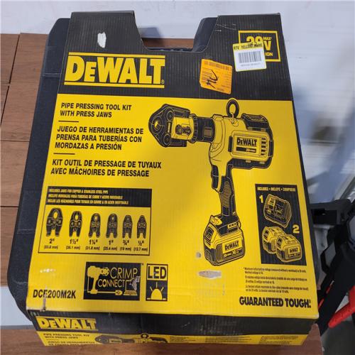 California AS-IS DeWalt Pipe Pressing Tool Kit  Includes (2) Batteries  Charger & Hard Case