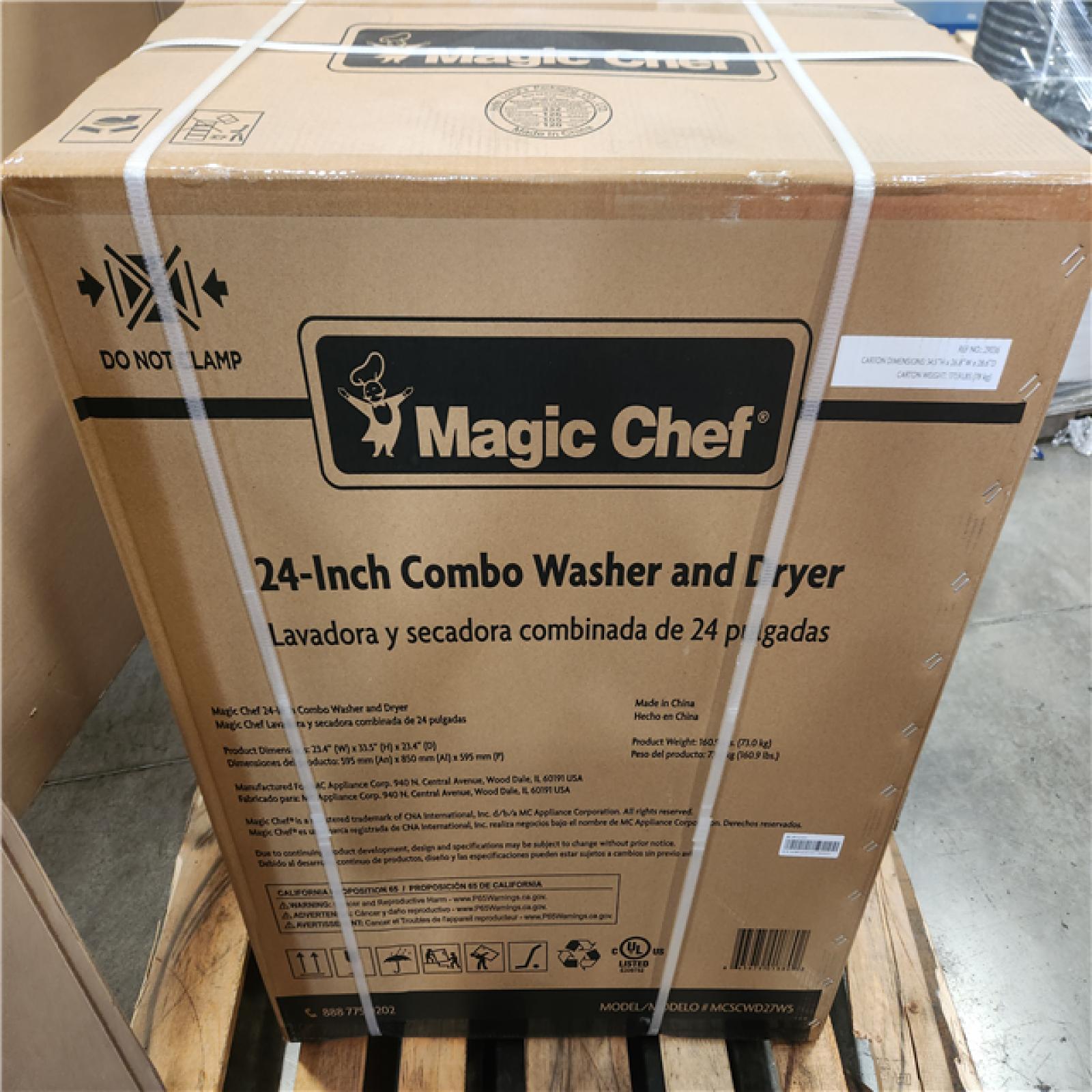 Phoenix NEW Magic Chef 23.4 in. 2.7 cu. ft. White All in One Ventless and Washer Dryer Combo (SEALED)