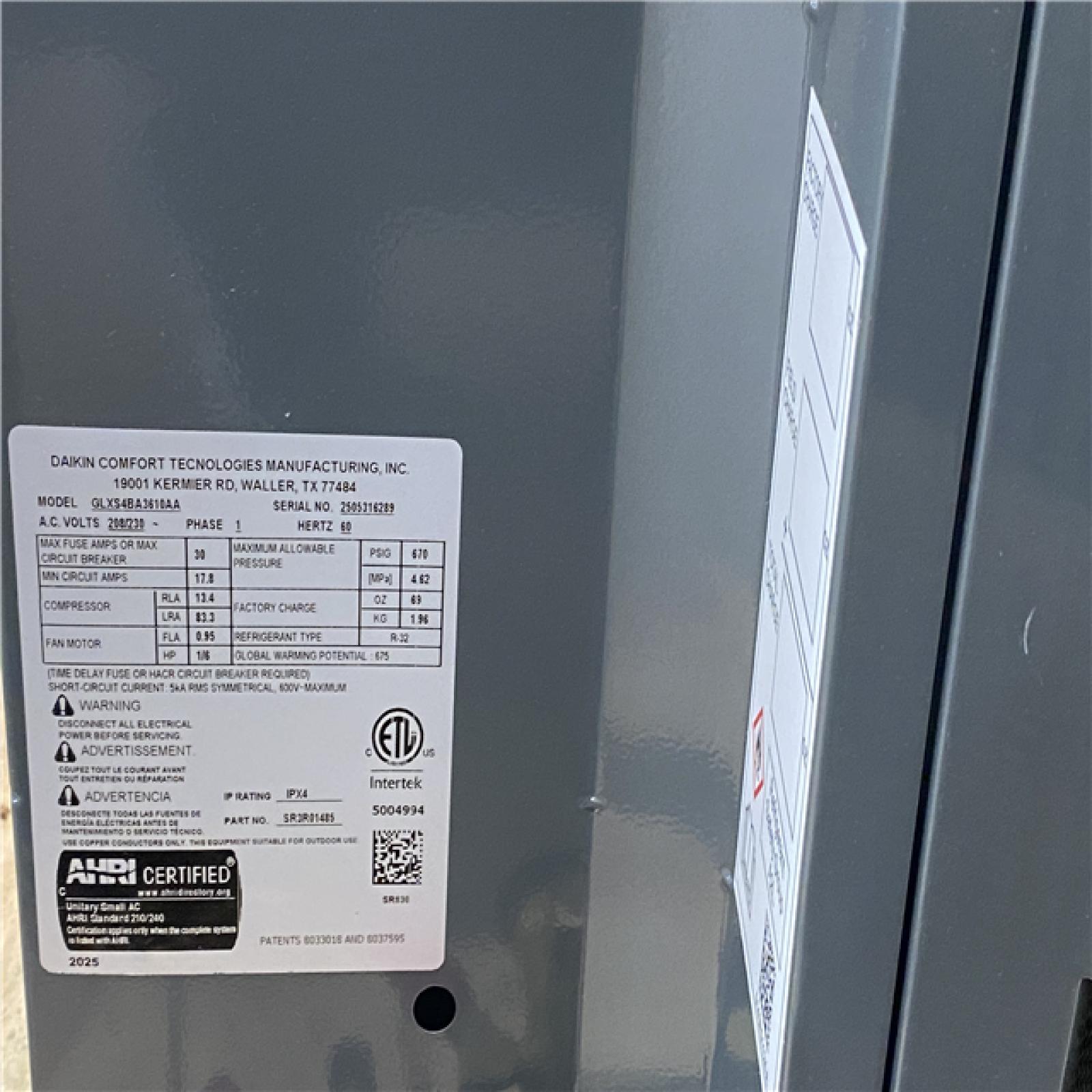 Houston Location - AS-IS CONDENSING UNIT AIR CONDITIONING GOODMAN