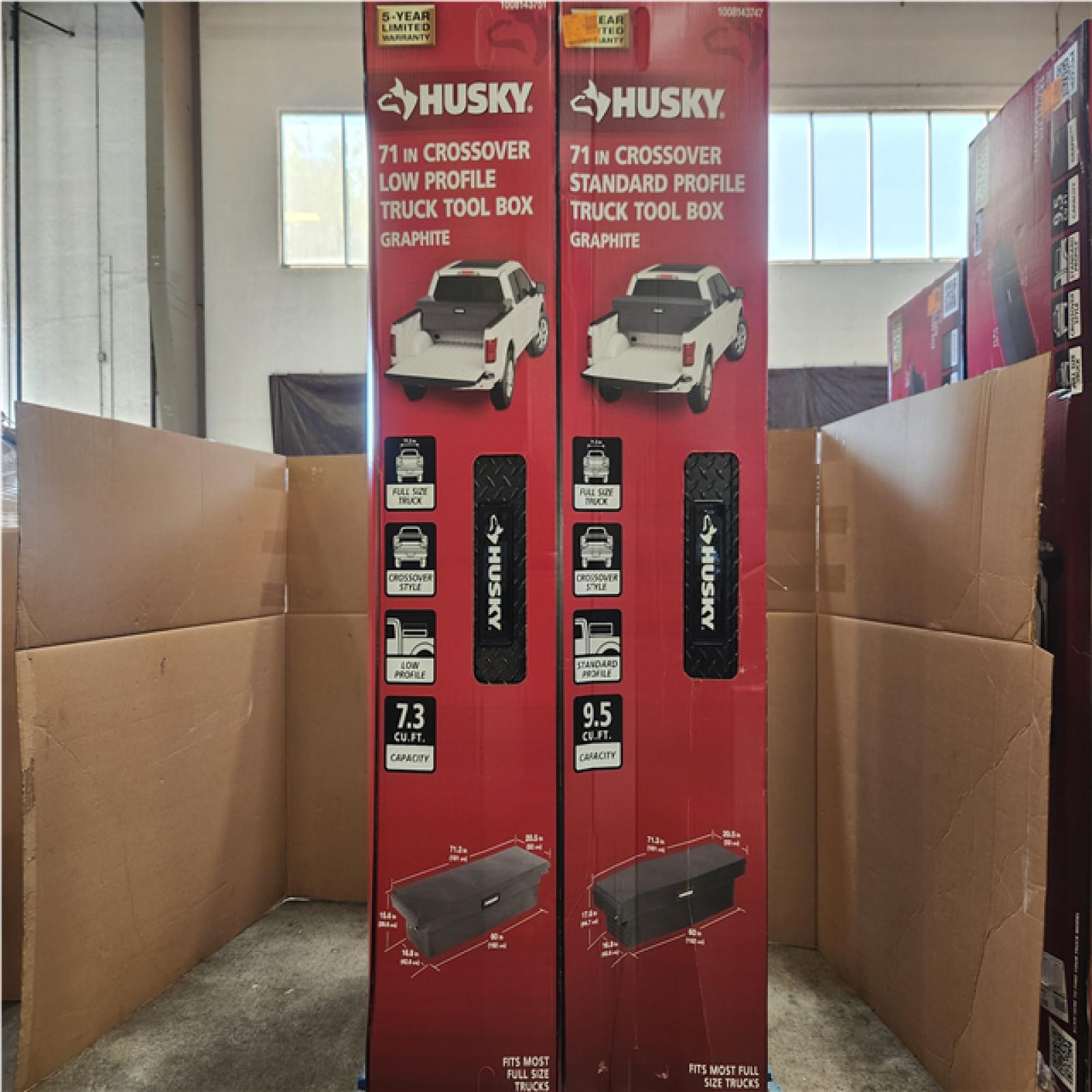 Phoenix NEW Husky 71 in. Crossover Truck Tool Box in Aluminum, w/ Low Profile for Full Size Trucks, in Graphite Pallet of 4