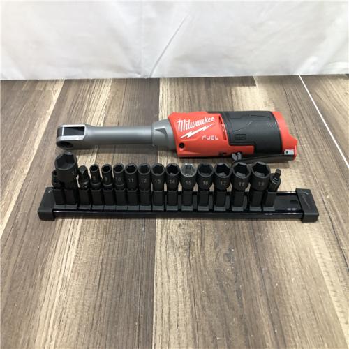 AS-IS Milwaukee FUEL INSIDER 12V Lithium-Ion Brushless Cordless 1/4 in. - 3/8 in. Extended Reach Box Ratchet (Tool-Only)