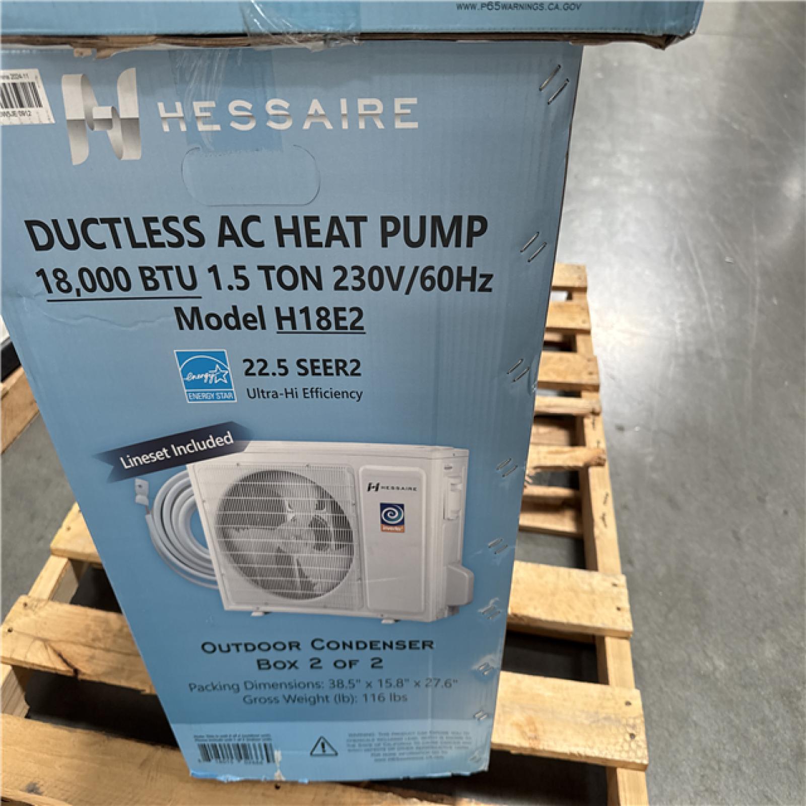California AS-IS Hessaire Ductless AC & Heat Pump