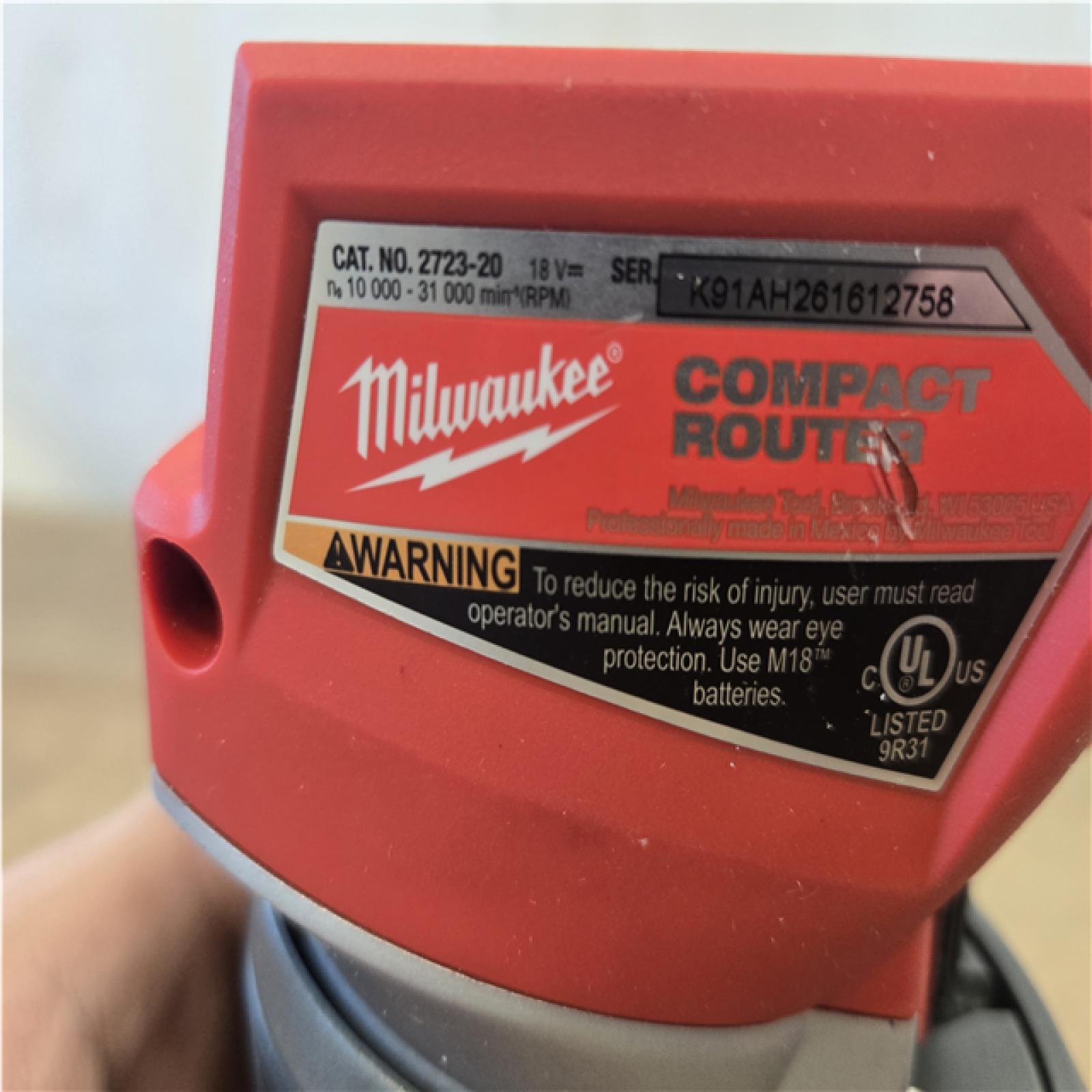 AS-IS Milwaukee FUEL 18V Lithium-Ion Brushless Cordless Compact Router (Tool-Only)
