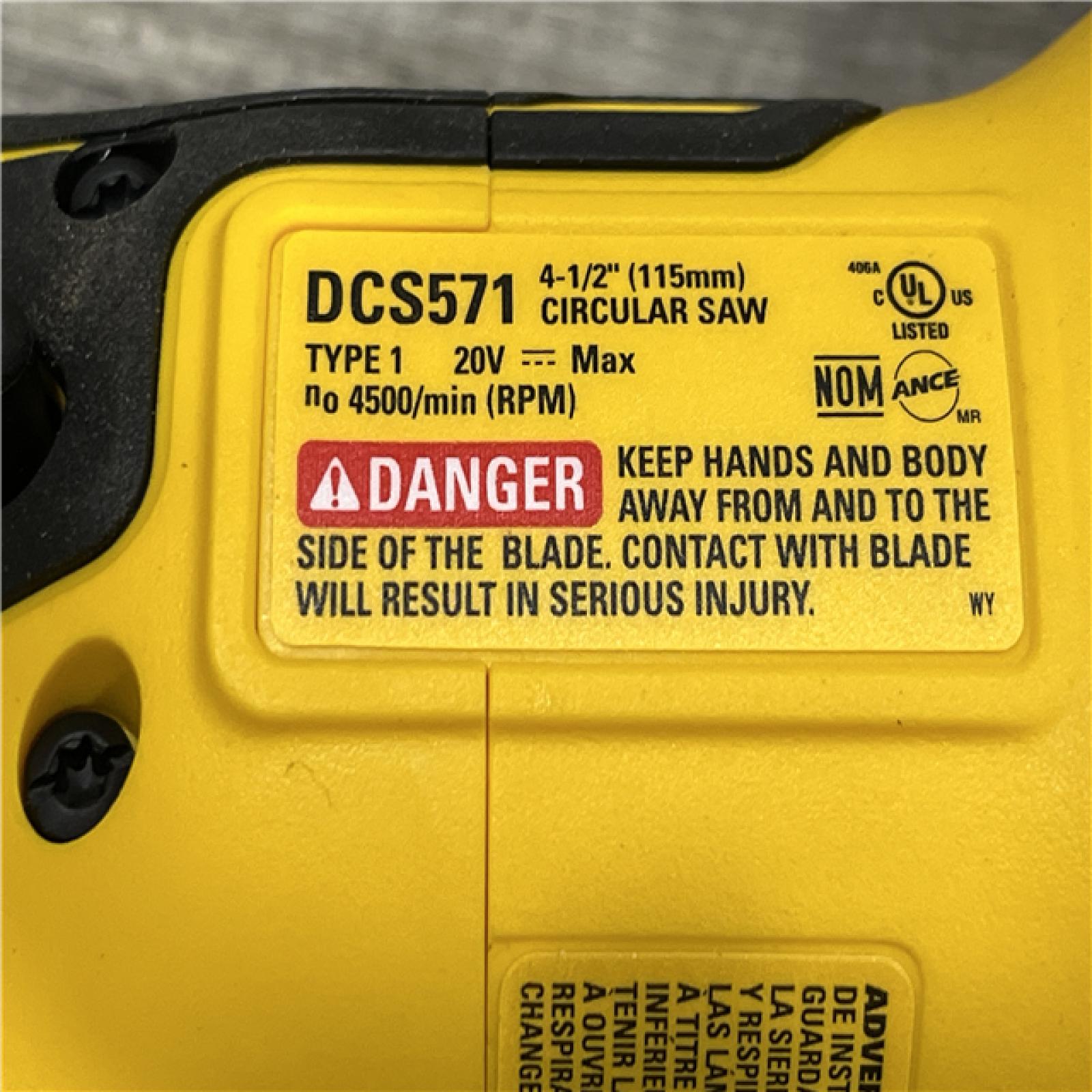 AS-IS DEWALT ATOMIC 20V MAX Cordless Brushless 4-1/2 in. Circular Saw (Tool Only)