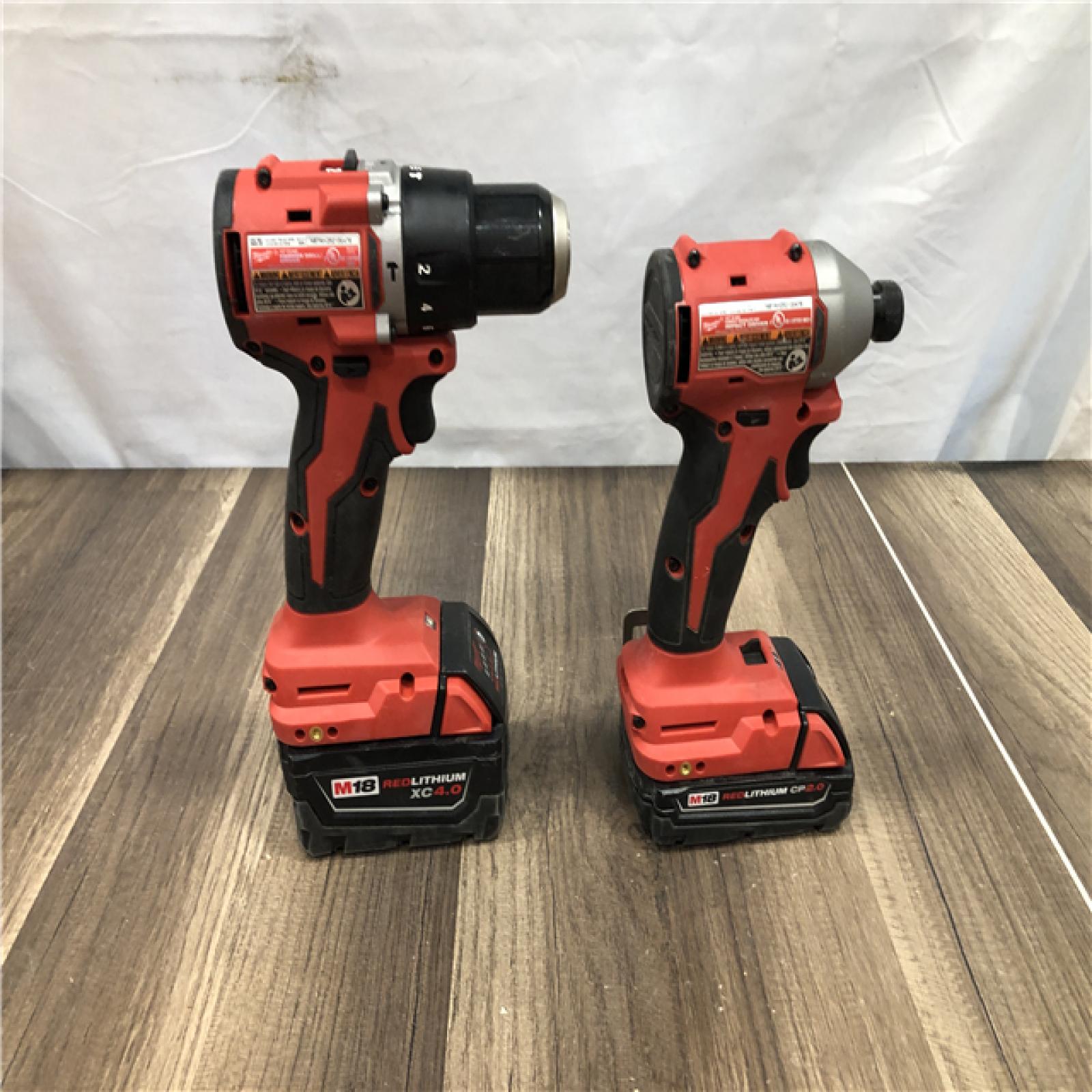AS-IS Milwaukee 18-Volt Lithium-Ion Brushless Cordless Compact Hammer Drill/Impact Combo Kit