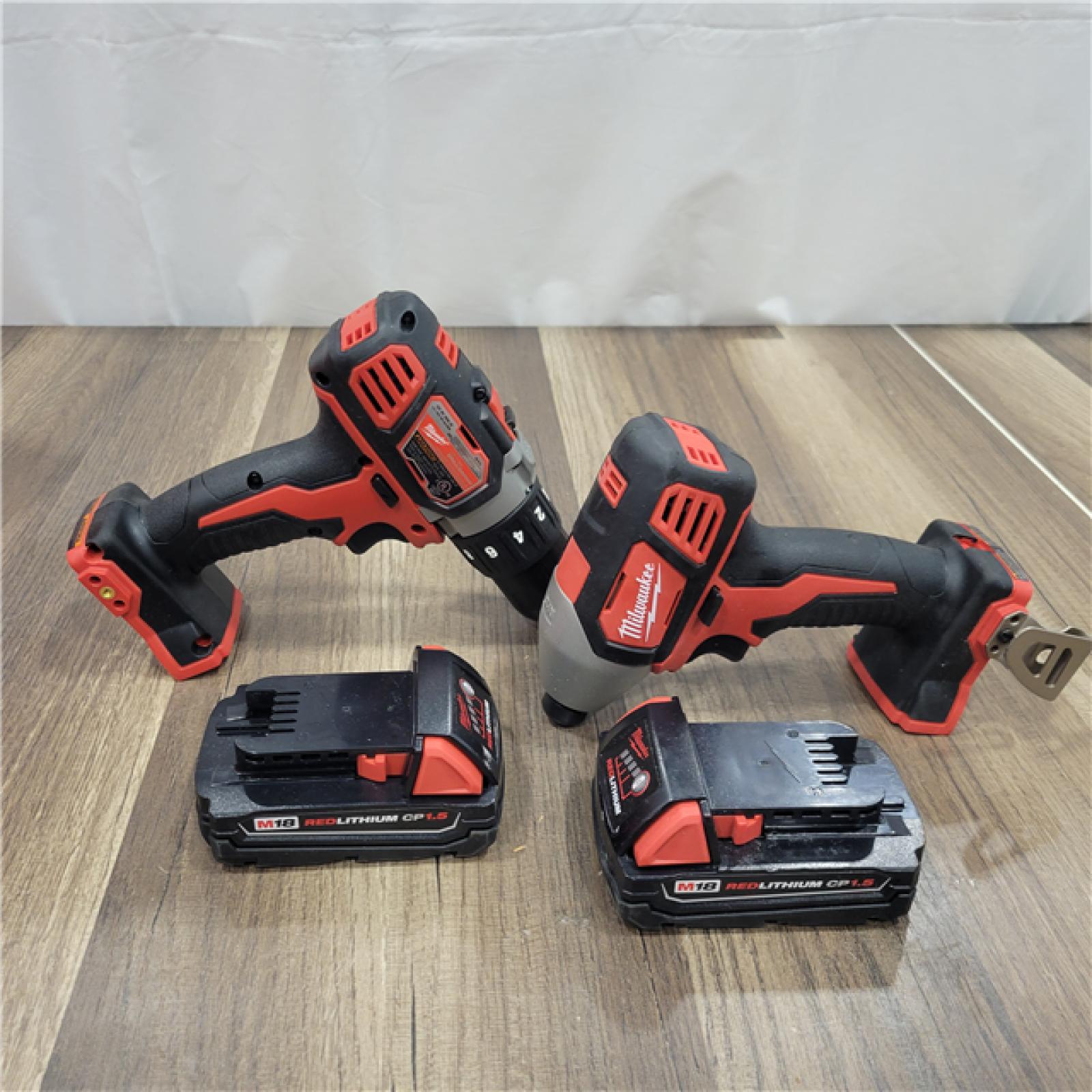 AS-IS Milwaukee M18 18V Cordless Brushed 2 Tool Drill/Driver and Impact Driver Kit