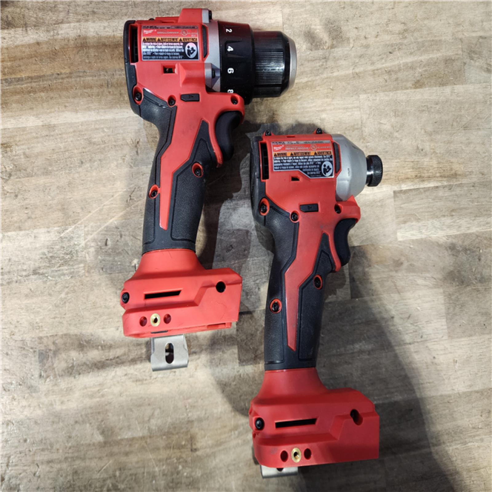 HOUSTON LOCATION - AS-IS Milwaukee M18 18V Lithium-Ion Brushless Cordless Compact Drill/Impact Combo Kit (2-Tool) W/(2) 2.0 Ah Batteries  Charger & Bag