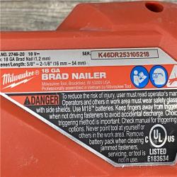 AS-IS Milwaukee  FUEL 18-Volt Lithium-Ion Brushless Cordless Gen II 18-Gauge Brad Nailer (Tool-Only)