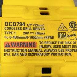 AS-IS DEWALT Atomic 20V Lithium-Ion Cordless Compact 1/2 in. Drill/Driver Kit