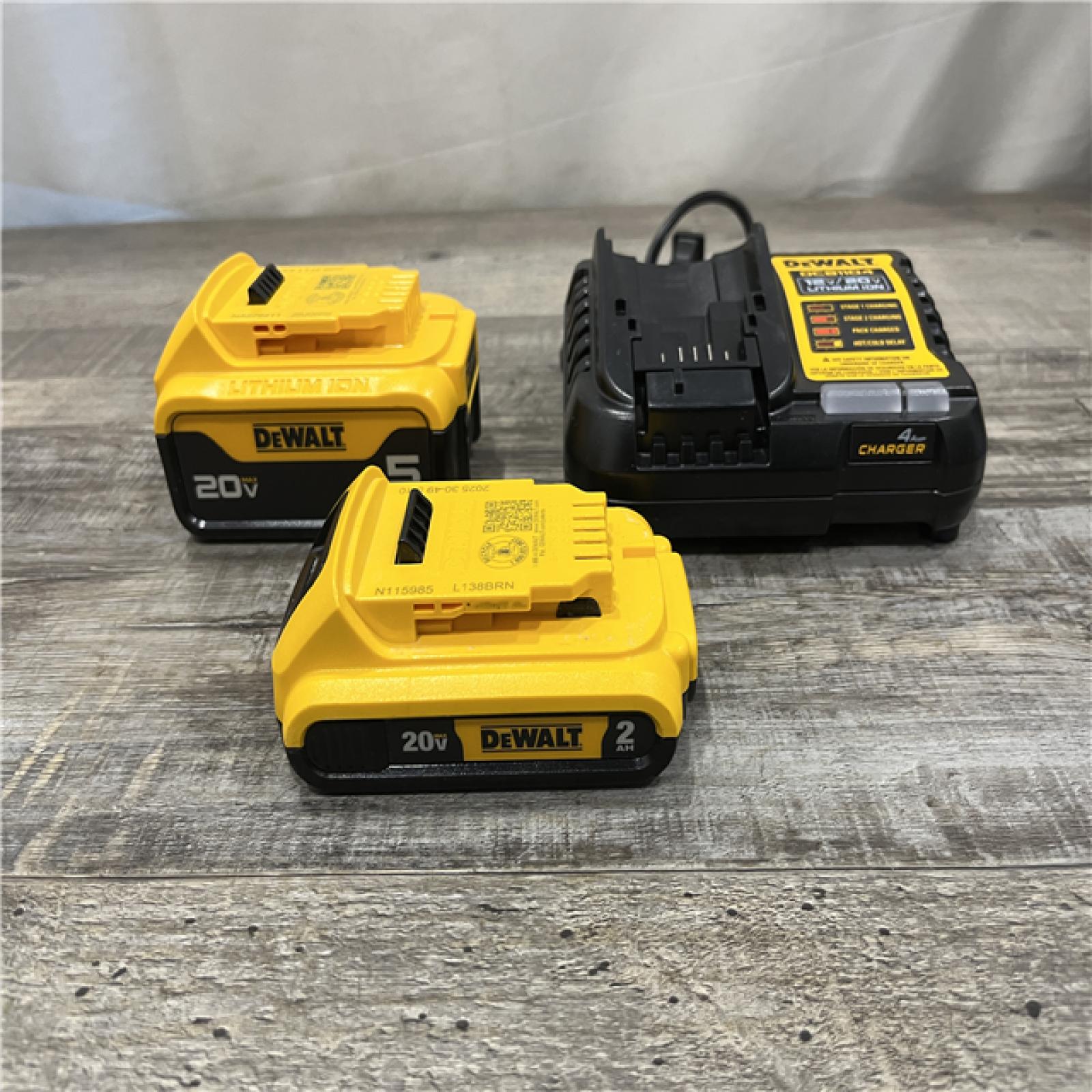 AS-IS DEWALT 20V MAX Lithium-Ion Battery Kit with 5.0Ah and 2.0Ah Battery and Charger