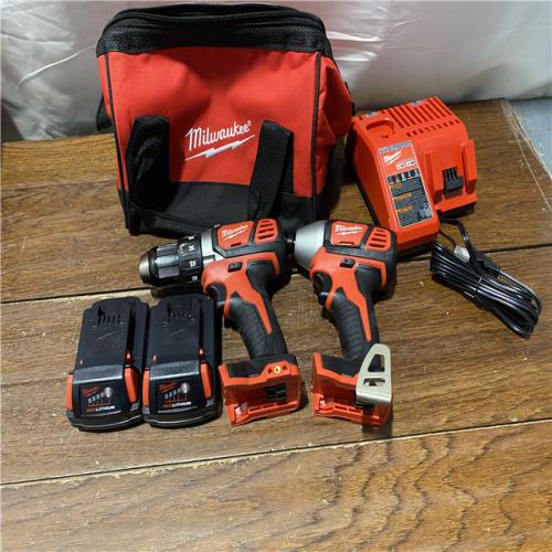 AS-IS Milwaukee M18 18V Cordless Brushed 2 Tool Drill/Driver and Impact Driver Kit