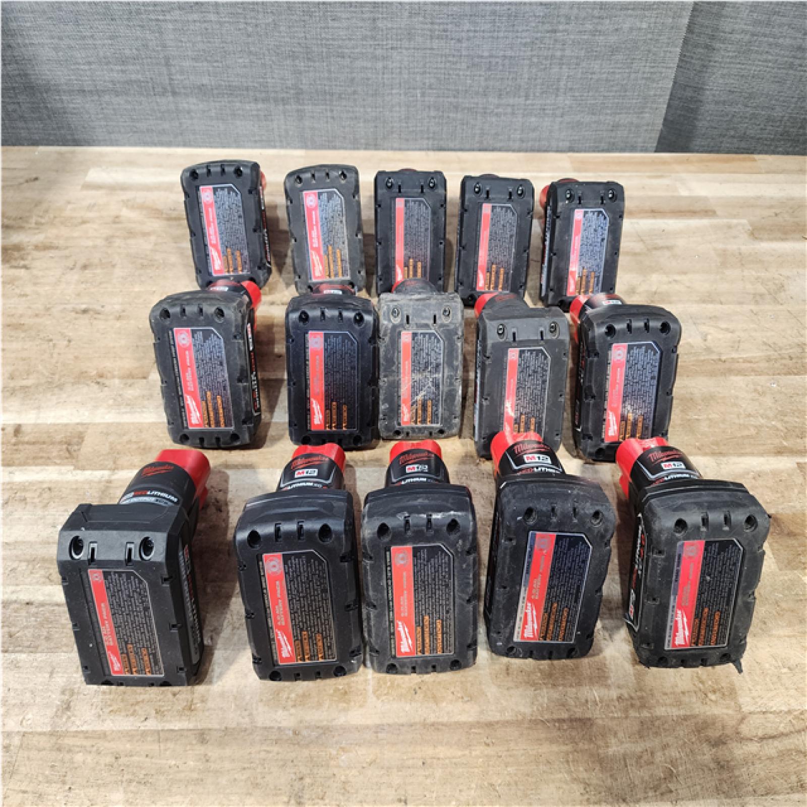 Houston Location AS-IS Milwaukee Batteries QTY/15