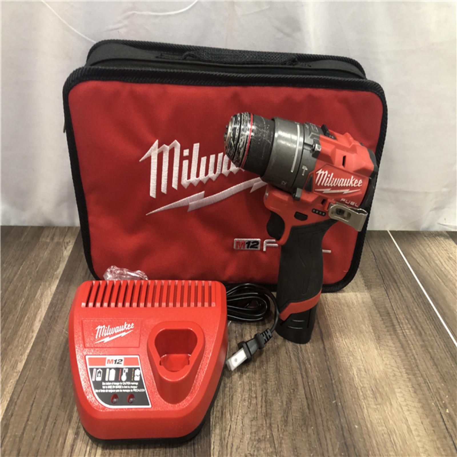 AS-IS Milwaukee  FUEL 12-Volt Lithium-Ion Brushless Cordless 1/2 in. Hammer Drill Kit