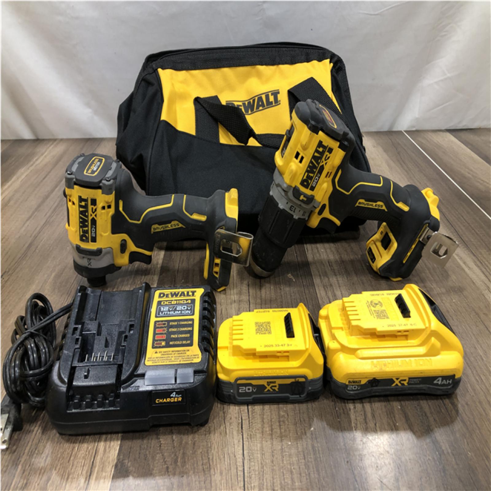 AS-IS DEWALT 20V XR Lithium-Ion Cordless 2-Tool Combo Kit
