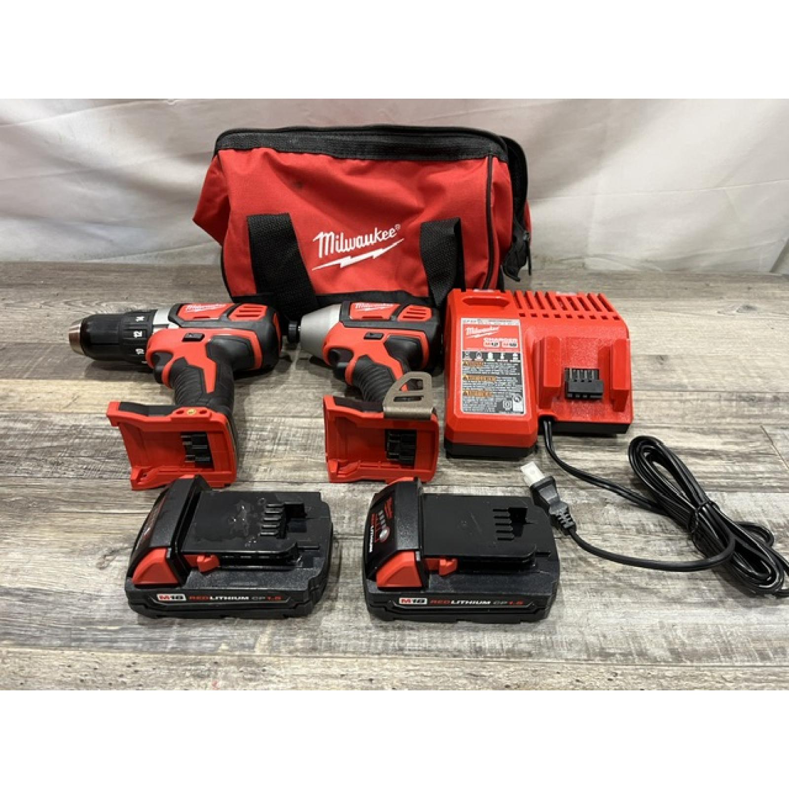 AS-IS Milwaukee 18V Lithium-Ion Cordless Drill Driver/Impact Driver Combo Kit