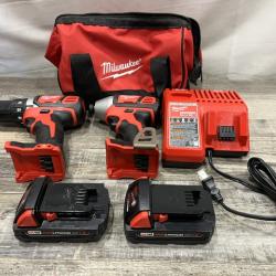 AS-IS Milwaukee 18V Lithium-Ion Cordless Drill Driver/Impact Driver Combo Kit