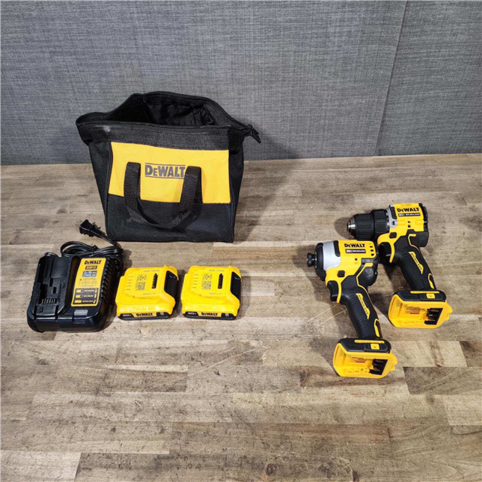 HOUSTON LOCATION - AS-IS DEWALT 2 TOOL COMBO KIT W/ (2) BATTERY & CHARGER