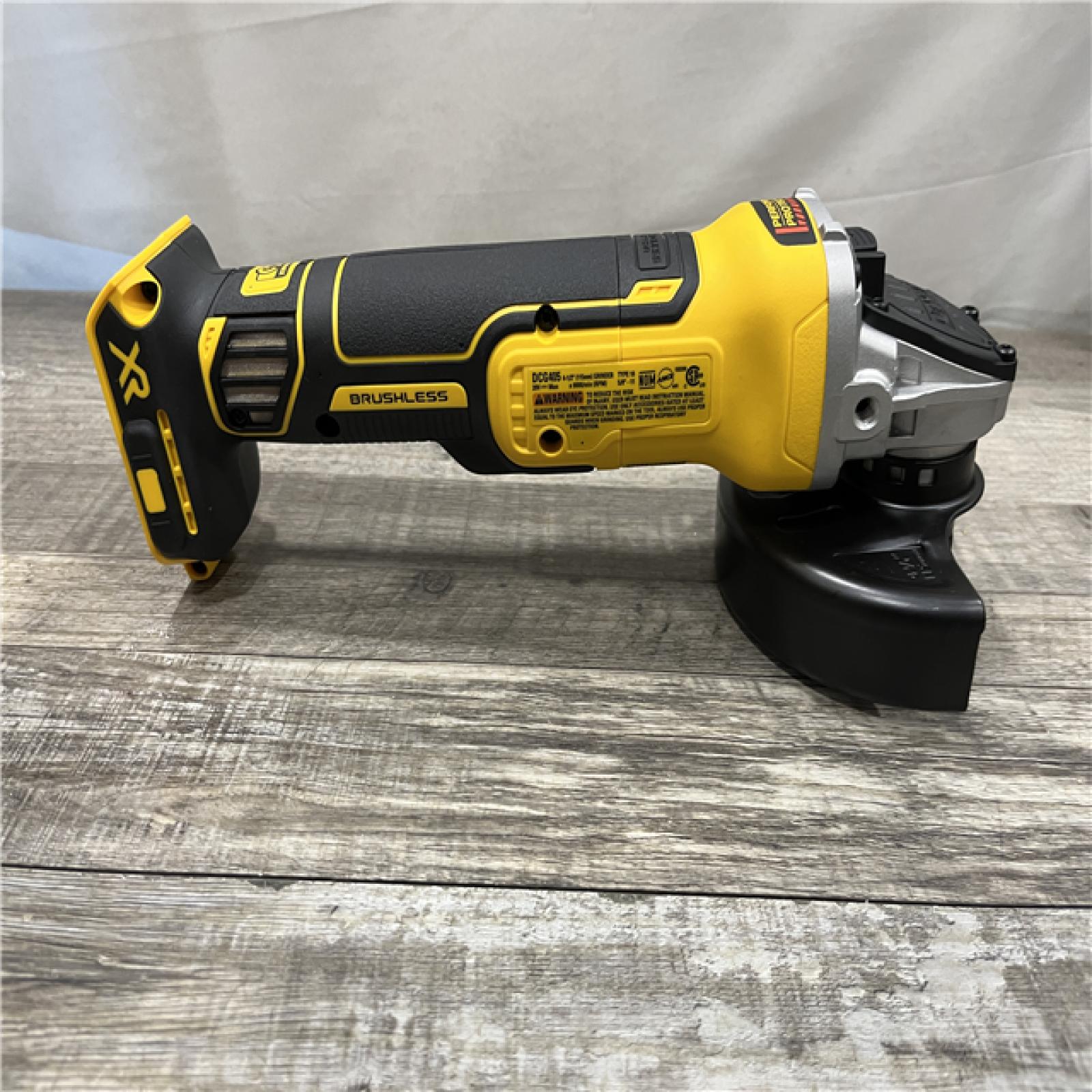 AS-IS DEWALT 20V MAX XR Cordless Brushless 4.5 in. Slide Switch Small Angle Grinder with Kickback Brake (Tool Only)