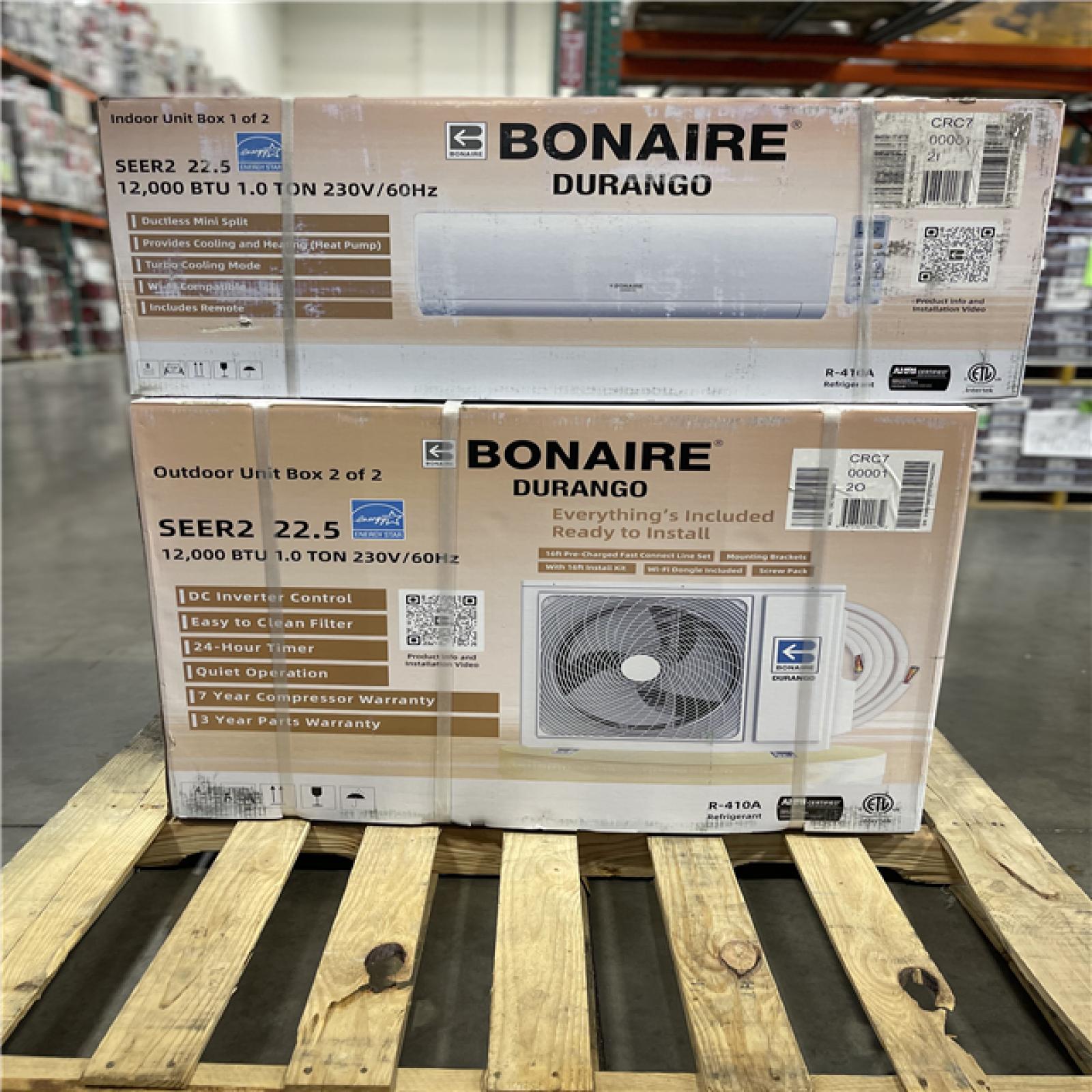 DALLAS LOCATION- NEW! BONAIRE DURANGO 12000 BTU 1.0 TON MINI SPLIT