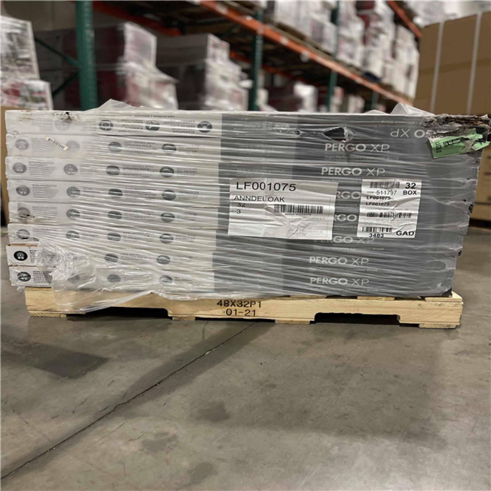 DALLAS LOCATION -Pergo XP Anndel Oak 10 mm T x 7.4 in. W Water Resistant Laminate Wood Flooring (19.63 sq. ft./case) PALLET-(32 CASES)
