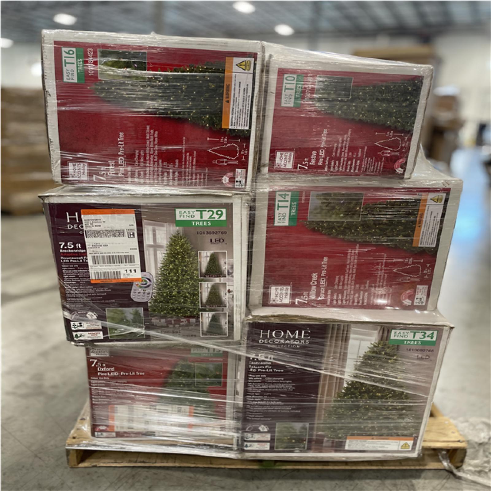 DALLAS LOCATION- AS-IS Mixed 7.5 ft. Christmas Tree PALLET (6 UNITS)