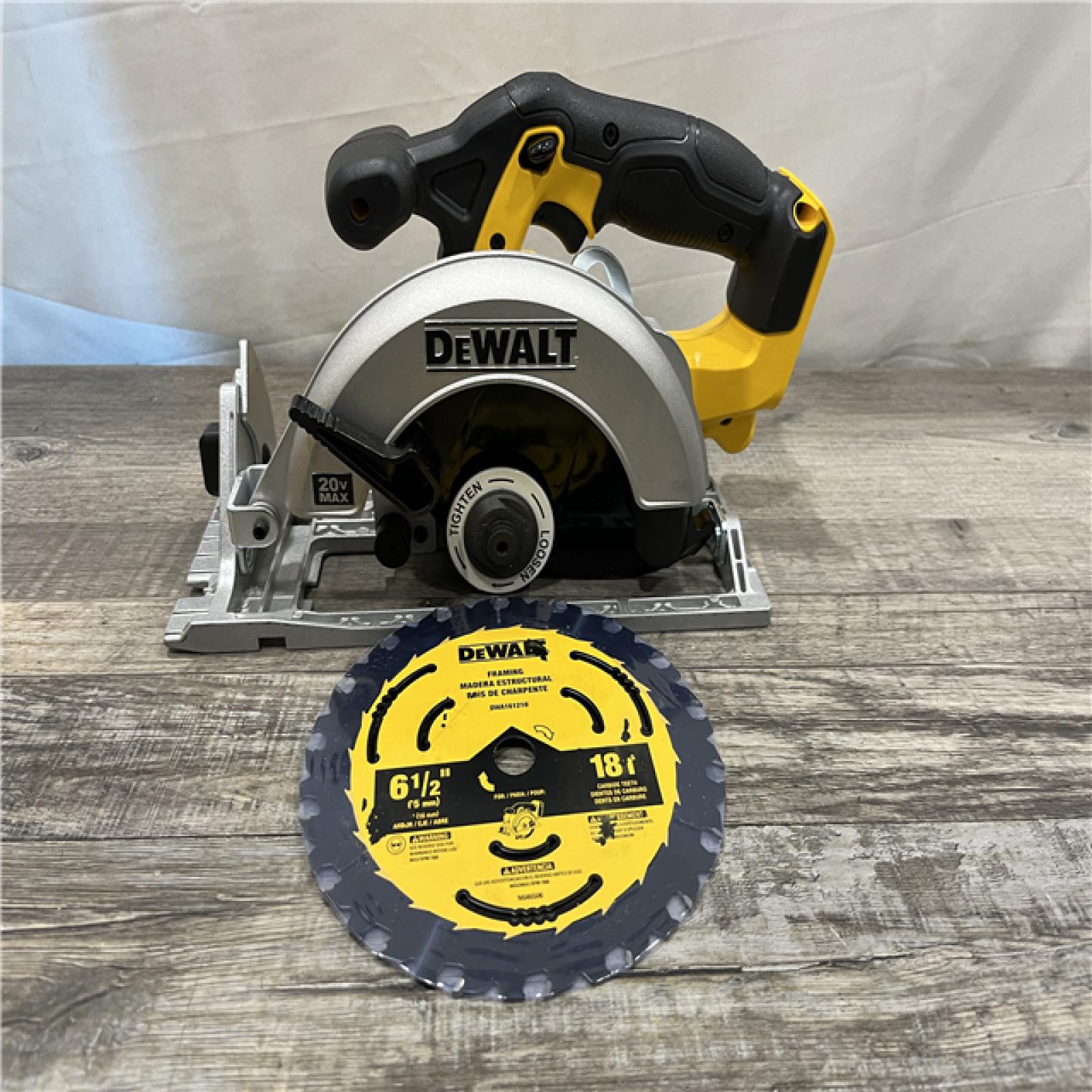 AS-IS DEWALT 20-Volt MAX Lithium-Ion Cordless 6-1/2 in. Circular Saw (Tool-Only)