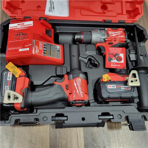 AS-IS Milwaukee M18 FUEL 18V Lithium-Ion Brushless Cordless Hammer Drill and Impact Driver Combo Kit (2-Tool) with 2 Batteries