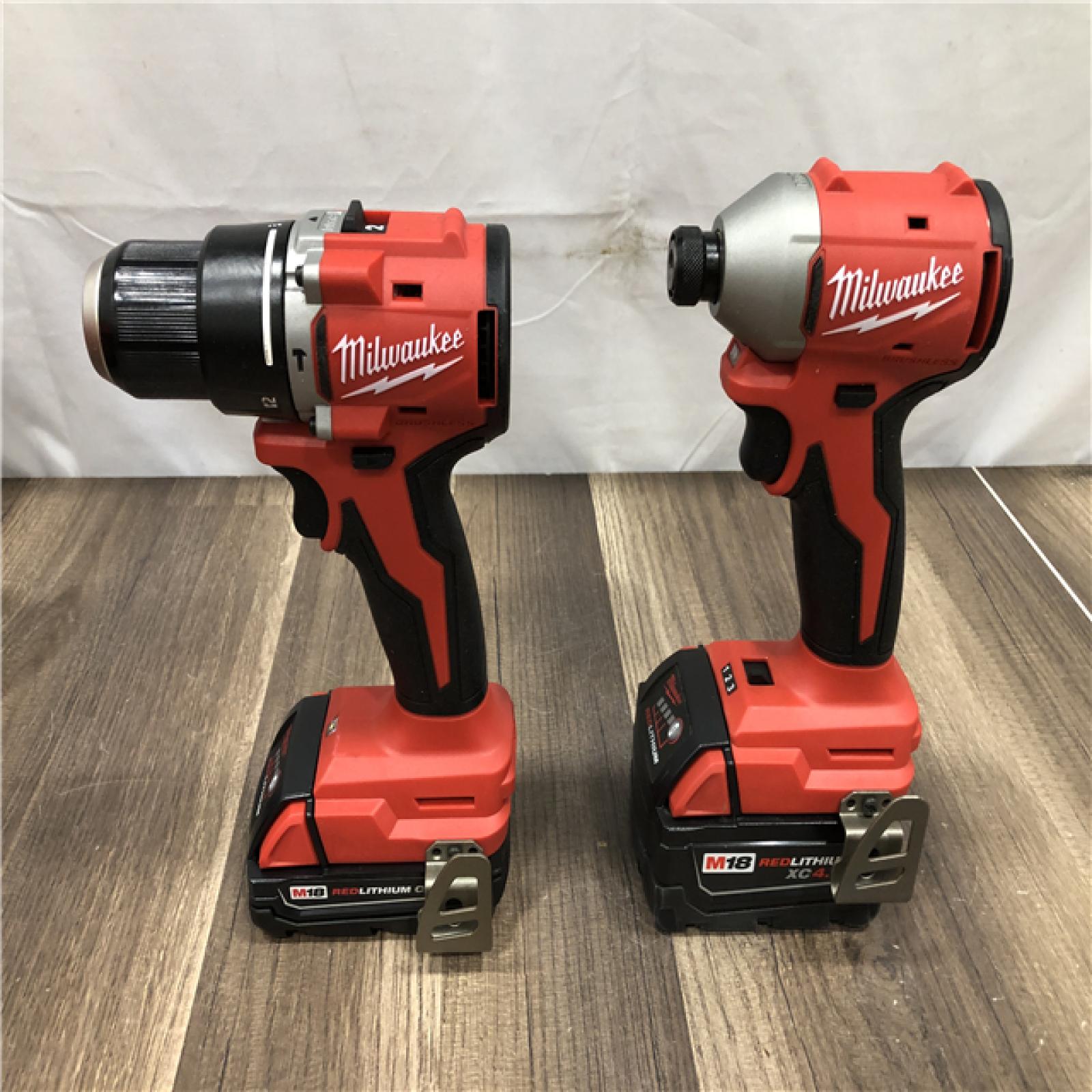 AS-IS Milwaukee 18-Volt Lithium-Ion Brushless Cordless Compact Hammer Drill/Impact Combo Kit