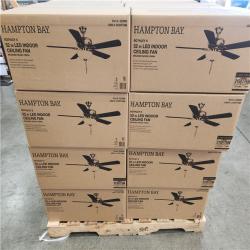 Phoenix NEW Hampton Bay Rothley II 52 in. Indoor LED Bronze Ceiling Fan with Light Kit  Downrod  Reversible Motor and Reversible Blades Pallet 24 Count (SEALED)