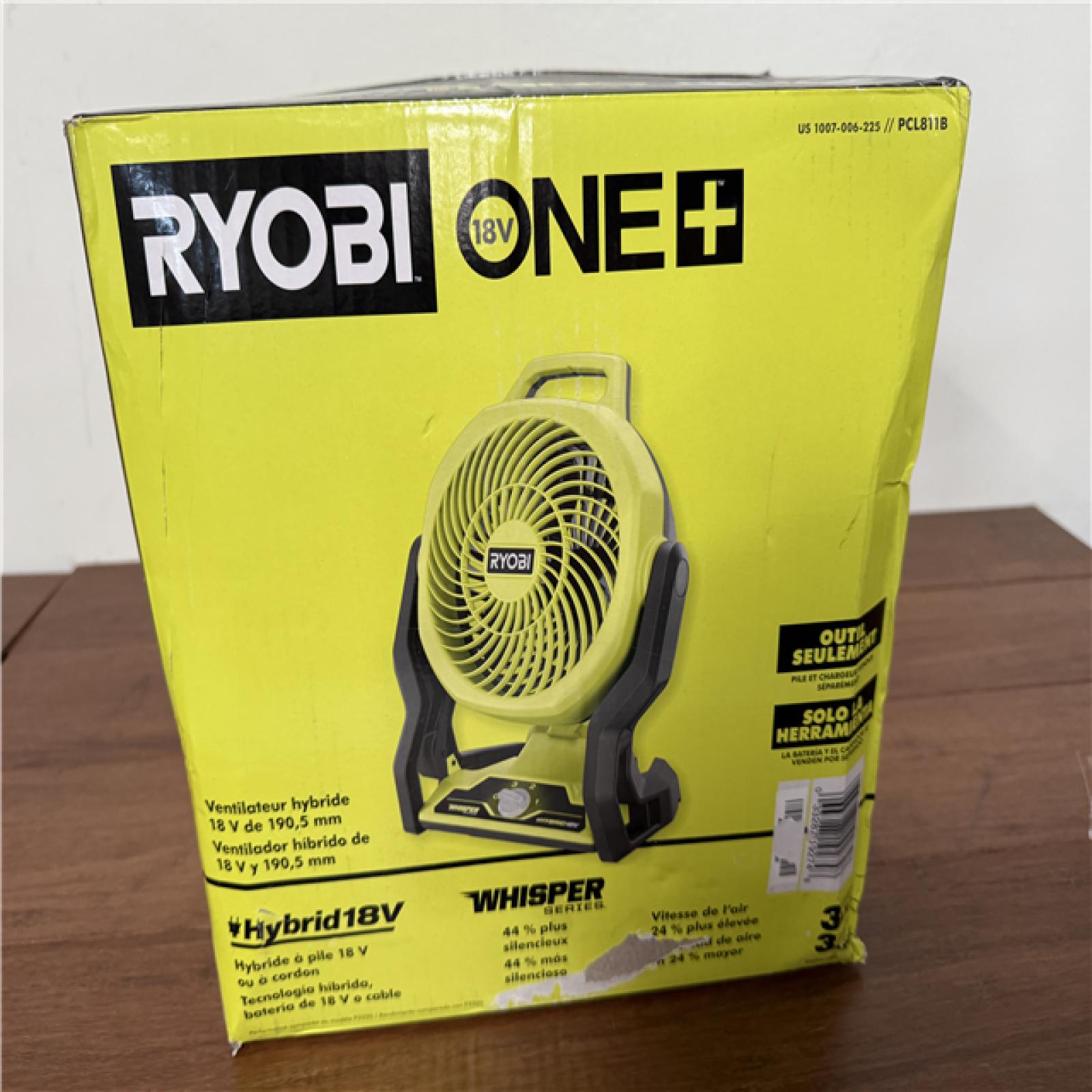 California NEW Ryobi 18V Hybrid Fan (Tool Only)
