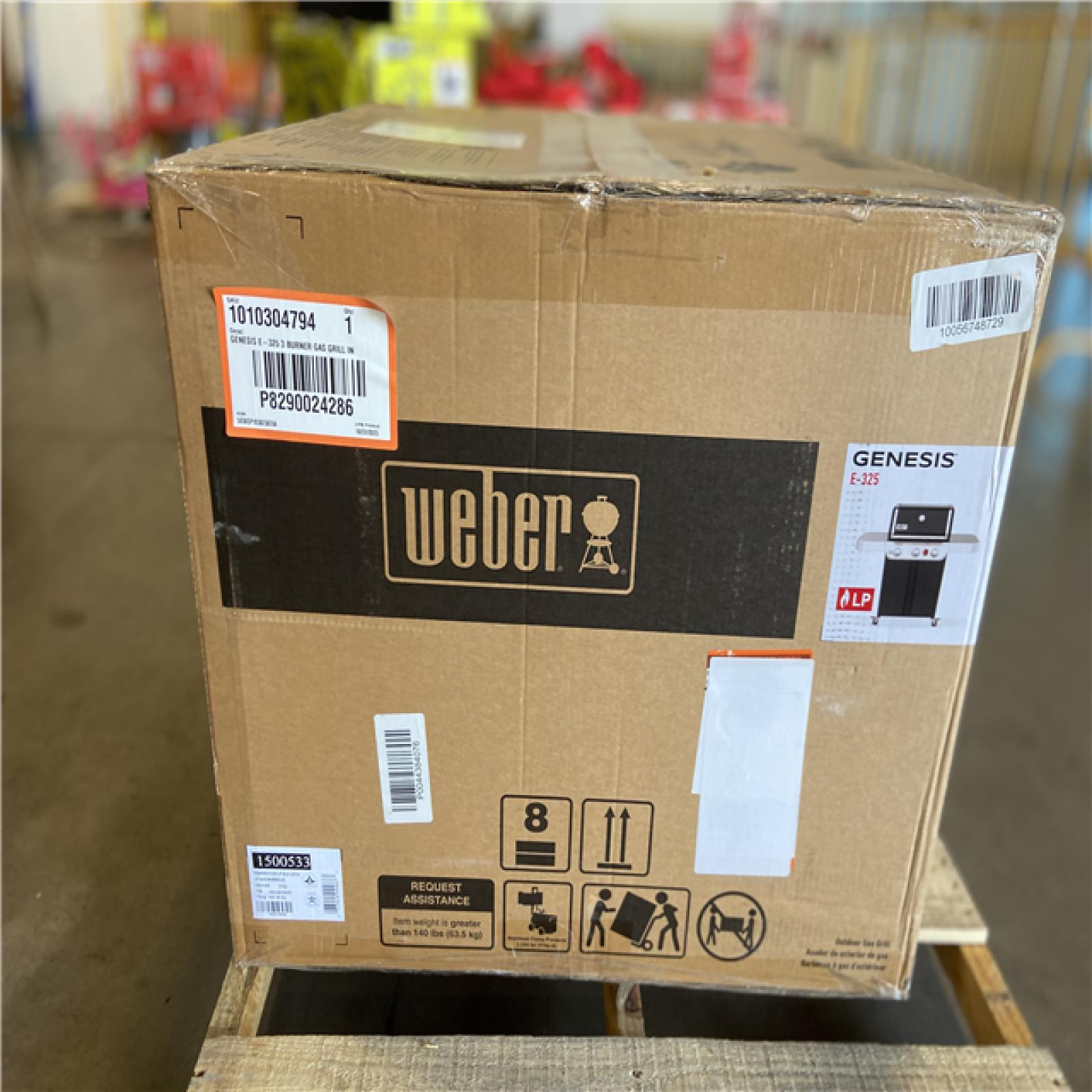 DALLAS LOCATION - Weber Genesis E-325 3-Burner Liquid Propane Gas Grill in Black with Large Sear Zone