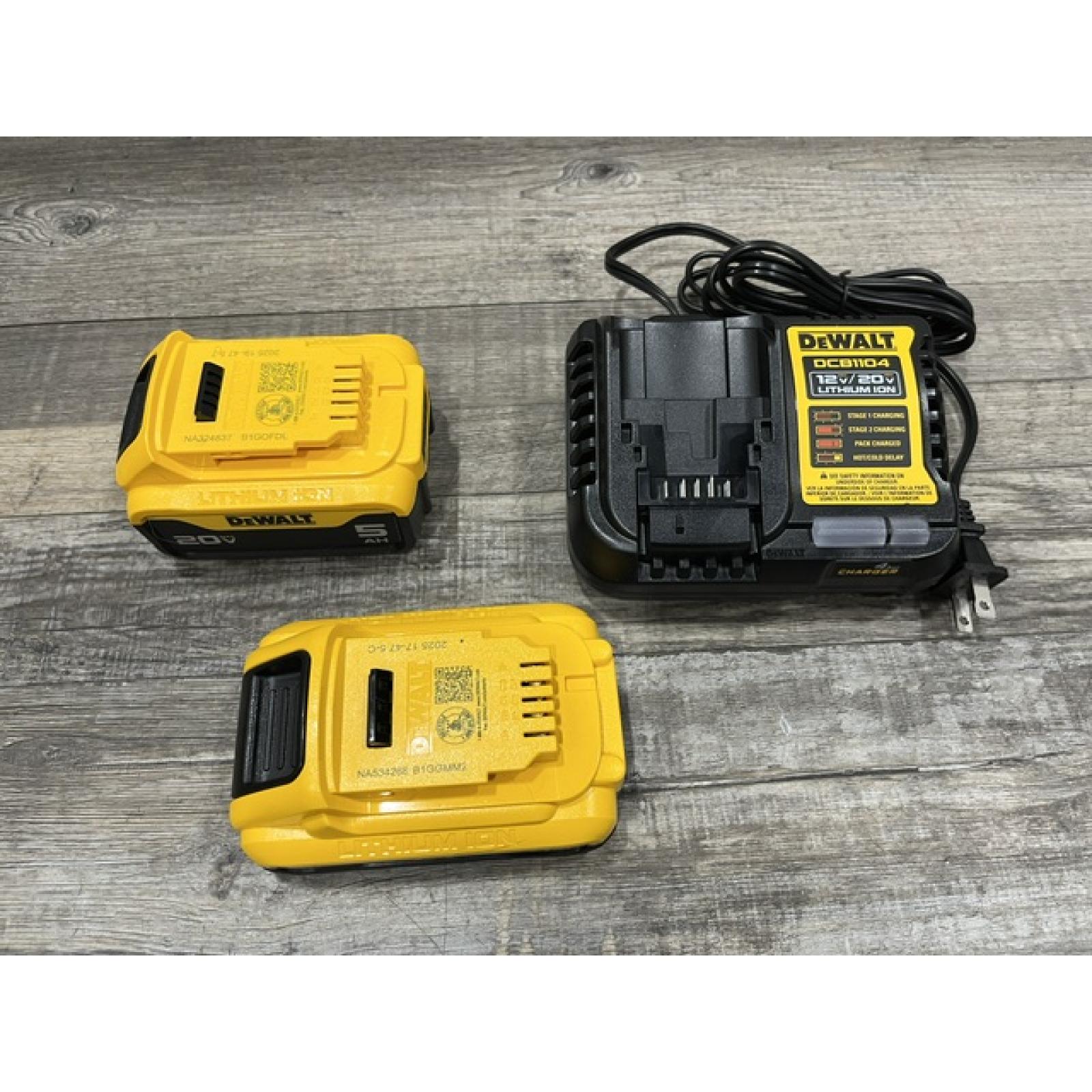 AS-IS DEWALT 20V MAX Lithium-Ion Starter Kit with 4.0 Ah and 5.0 Ah Batteries and Charger
