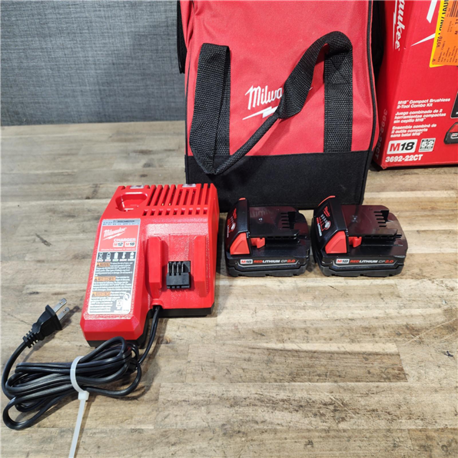 HOUSTON LOCATION - AS-IS Milwaukee 18V Lithium-Ion Brushless Cordless Compact Drill/Impact Combo Kit