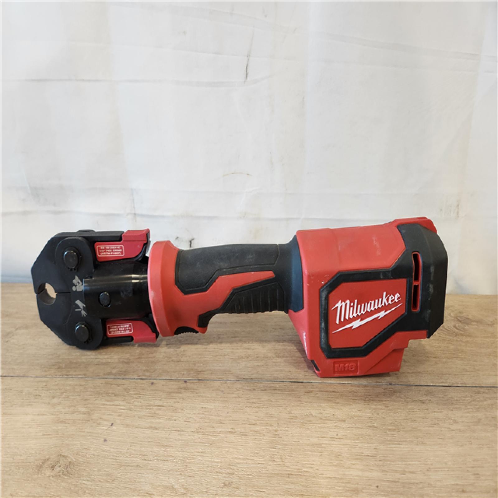AS-IS- MILWAUKEE M18 Short Throw Press Tool Kit with PEX Crimp Jaws