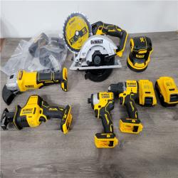 California AS-IS DeWalt 6-Tool Combo Kit  Includes (2) Batteries  (No Charger) and Toughsystem Modular Tool Box