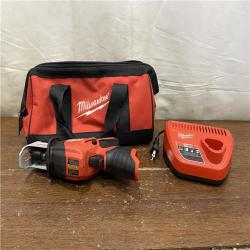 AS-IS Milwaukee M12 FUEL 12-Volt Lithium-Ion Brushless Cordless HACKZALL Reciprocating Saw Kit W/ Free M12 2.0Ah Compact Battery