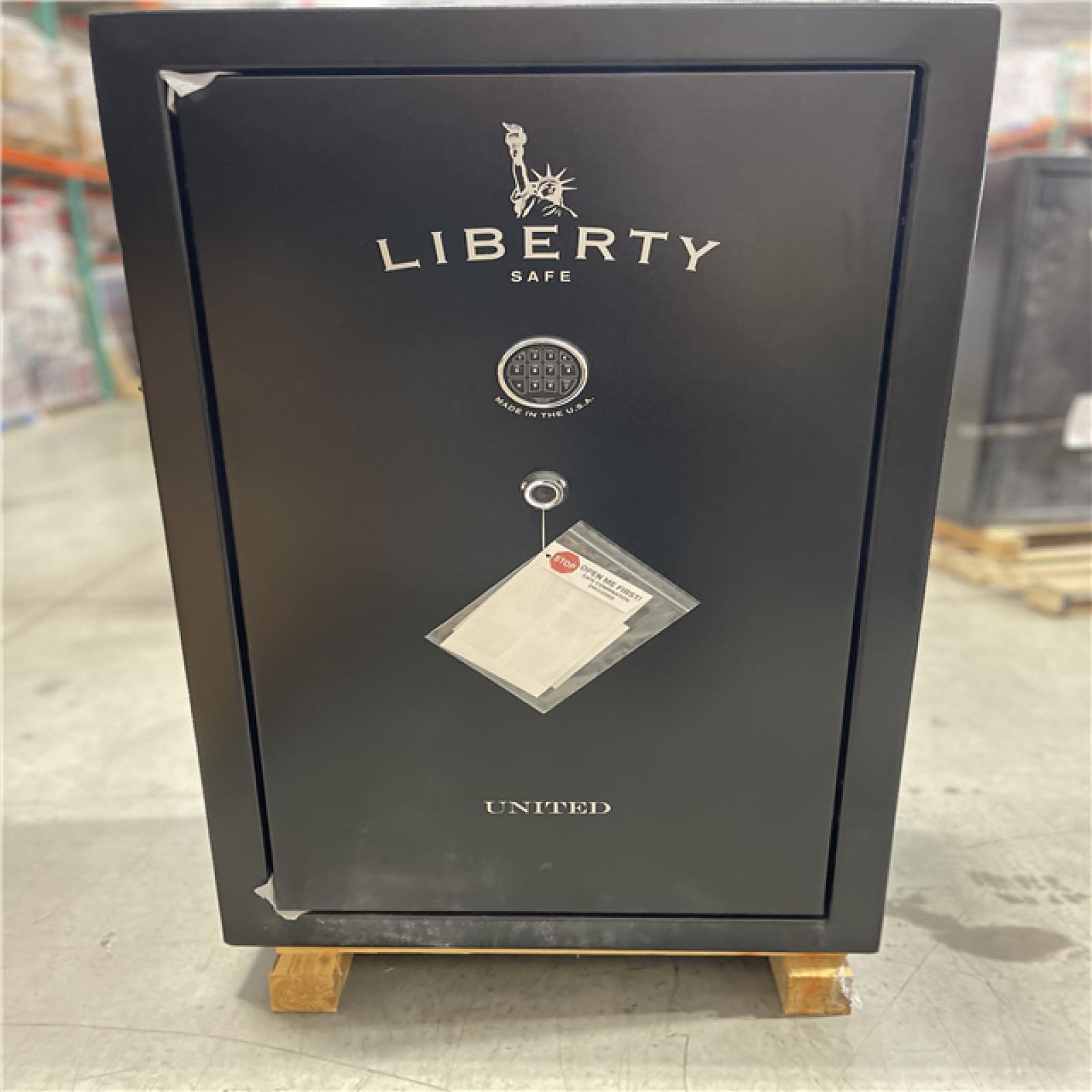 DALLAS LOCATION - LIBERTY SAFE United 36-Gun 60-Minutes Fire Rating EMP E-Lock  60.5 in. H x 36 in. W x 22 in. D  Black Gun Safe