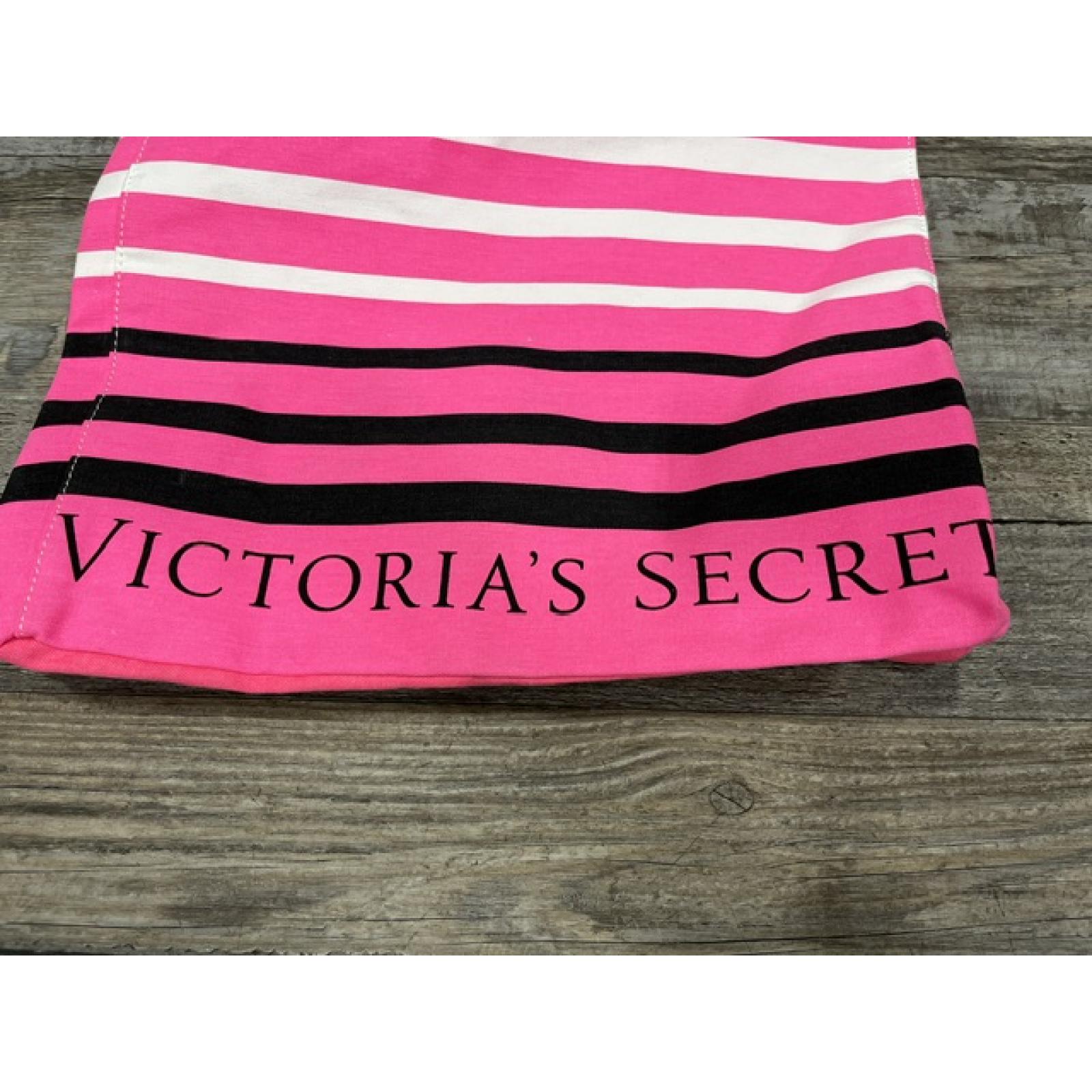 NEW - Victoria Secret Pink Stripe Special Edition Tote Canvas Rope Handles