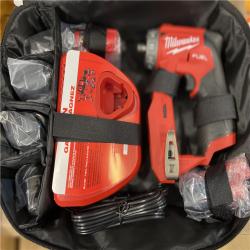 AS-IS Milwaukee M12 FUEL 12V Lithium-Ion Brushless Cordless 4-in-1 Installation 3/8 in. Drill Driver Kit with 4-Tool Heads