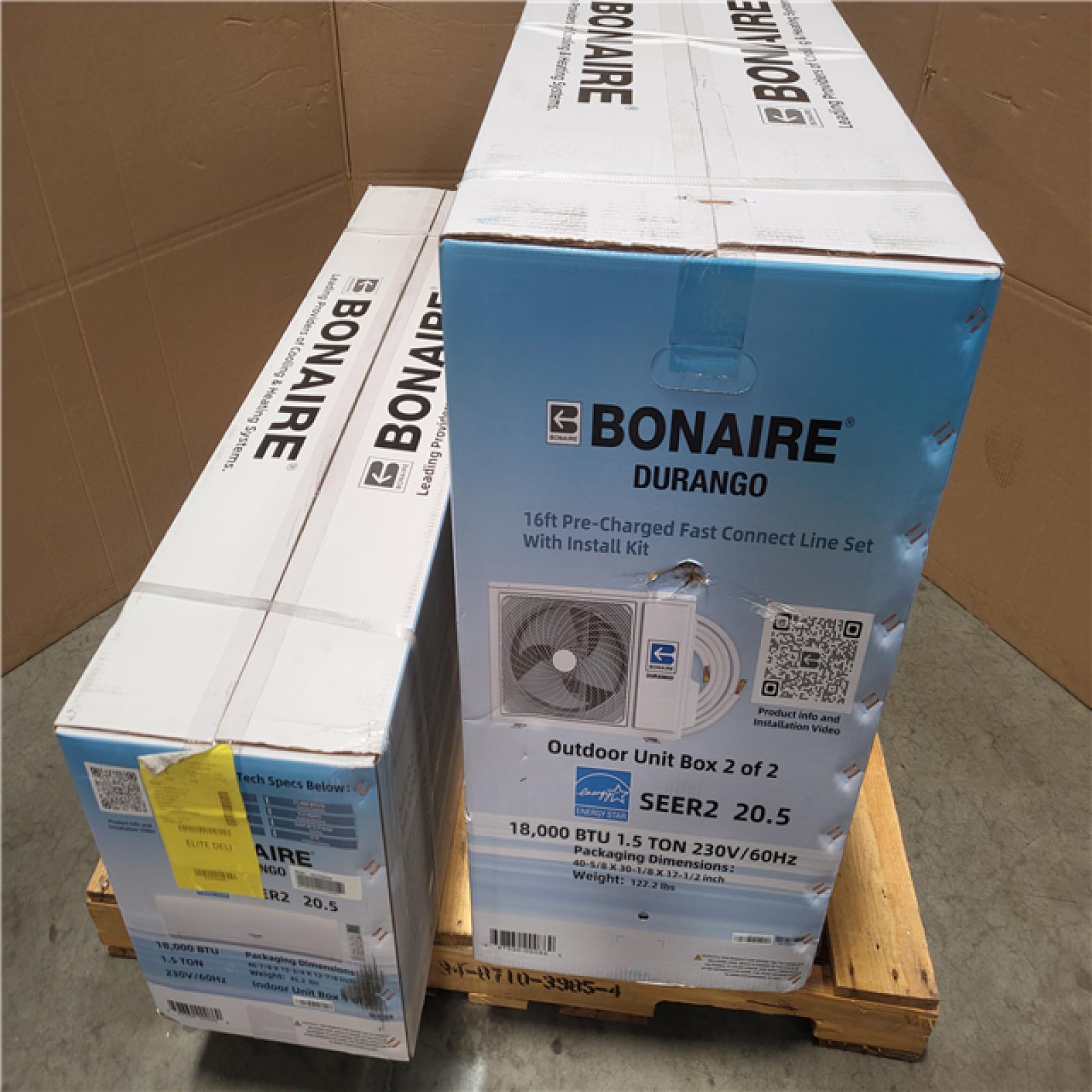 CALIFORNIA AS-IS NEW BONAIRE DUCTLESS MINI SPLIT HEATING AND COOLING UNIT