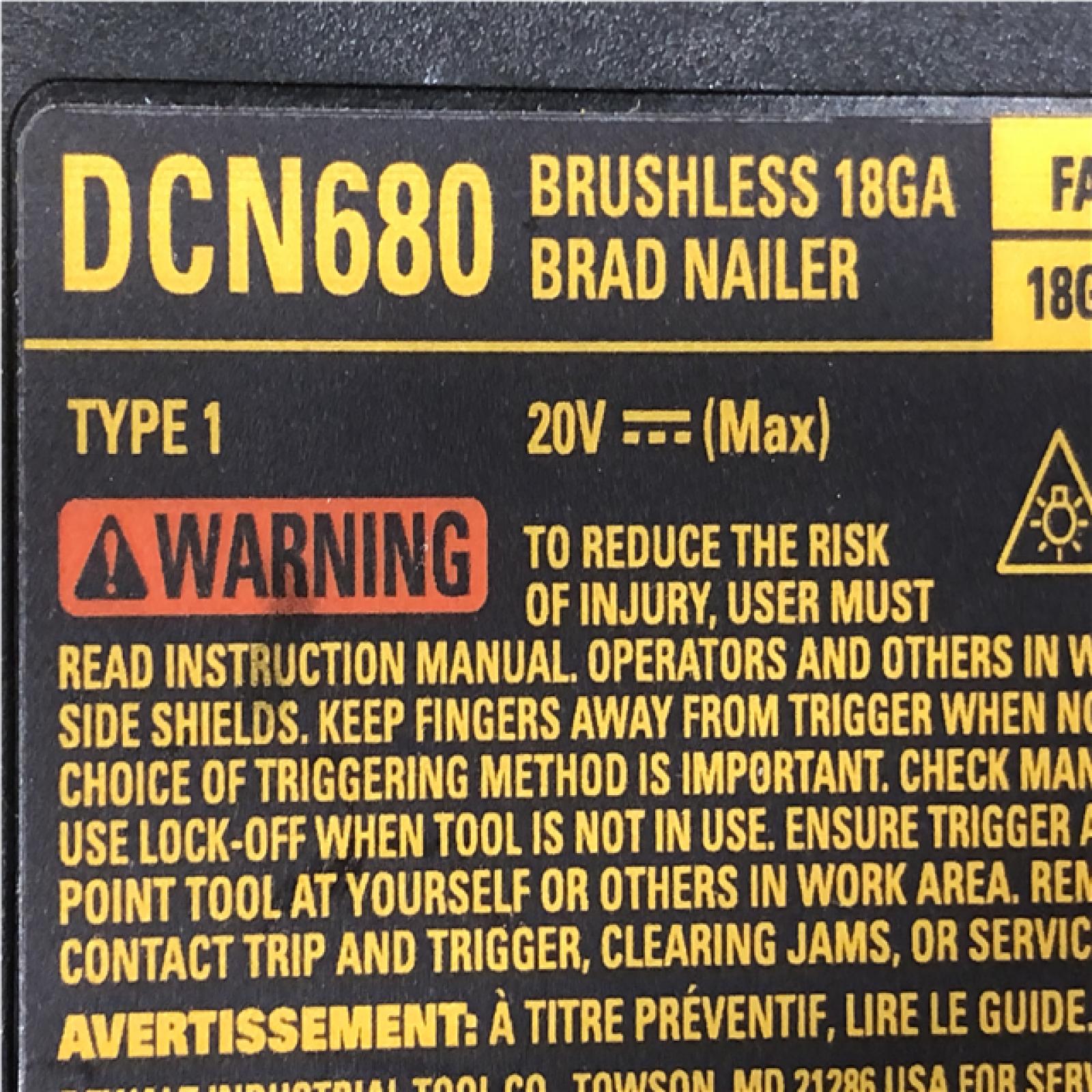 AS-IS DEWALT 20V MAX XR Lithium-Ion Electric Cordless 18-Gauge Brad Nailer (Tool Only)