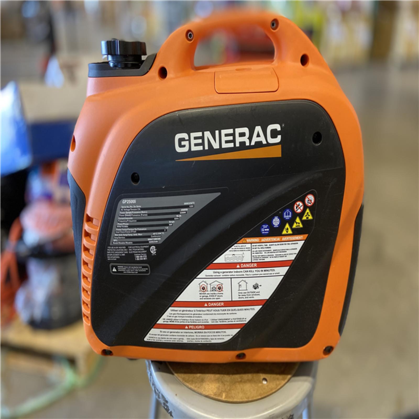 AS-IS - Generac 2500 Watt Recoil Start Gasoline Portable Generator Inverter w/ COSense