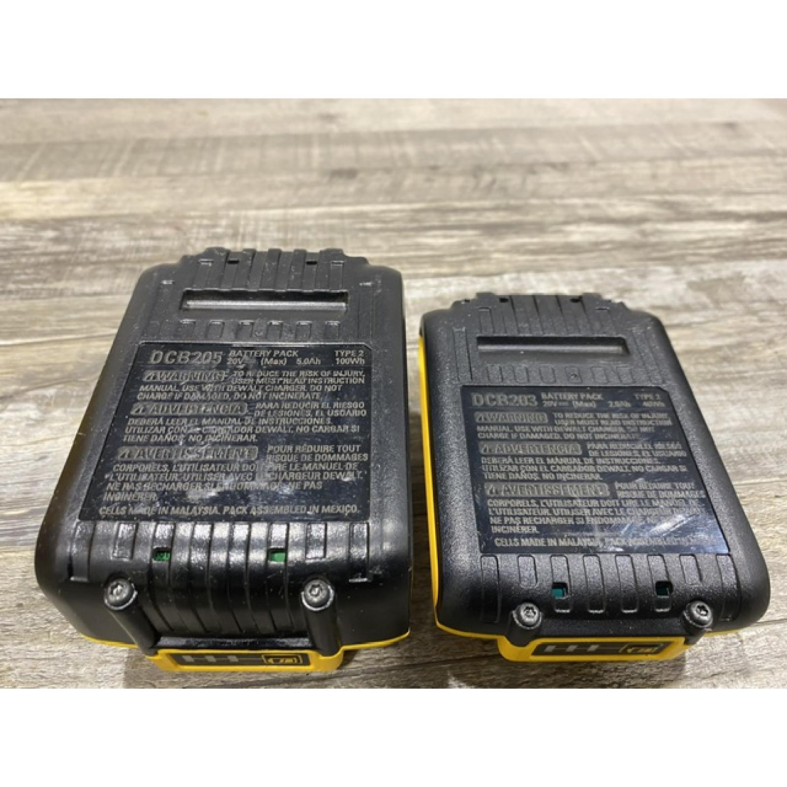 AS-IS DEWALT 20V MAX Lithium-Ion Battery Kit with 5.0Ah and 2.0Ah Battery and Charger