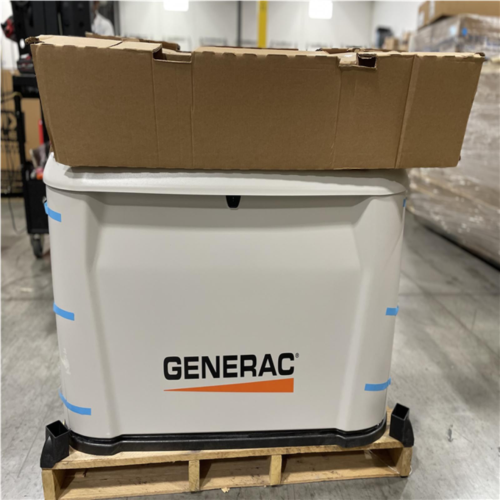 DALLAS LOCATION- AS-IS GENERAC 26kW Air-Cooled Auto Start Natural Gas or Propane Whole House Generator and 200 Amp Transfer Switch