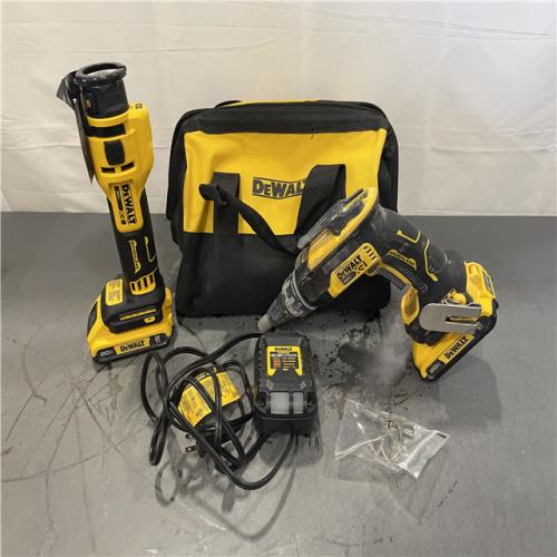 AS-IS - DEWALT 20-Volt Lithium-Ion Cordless Brushless Screwgun and Cut-Out Combo Kit