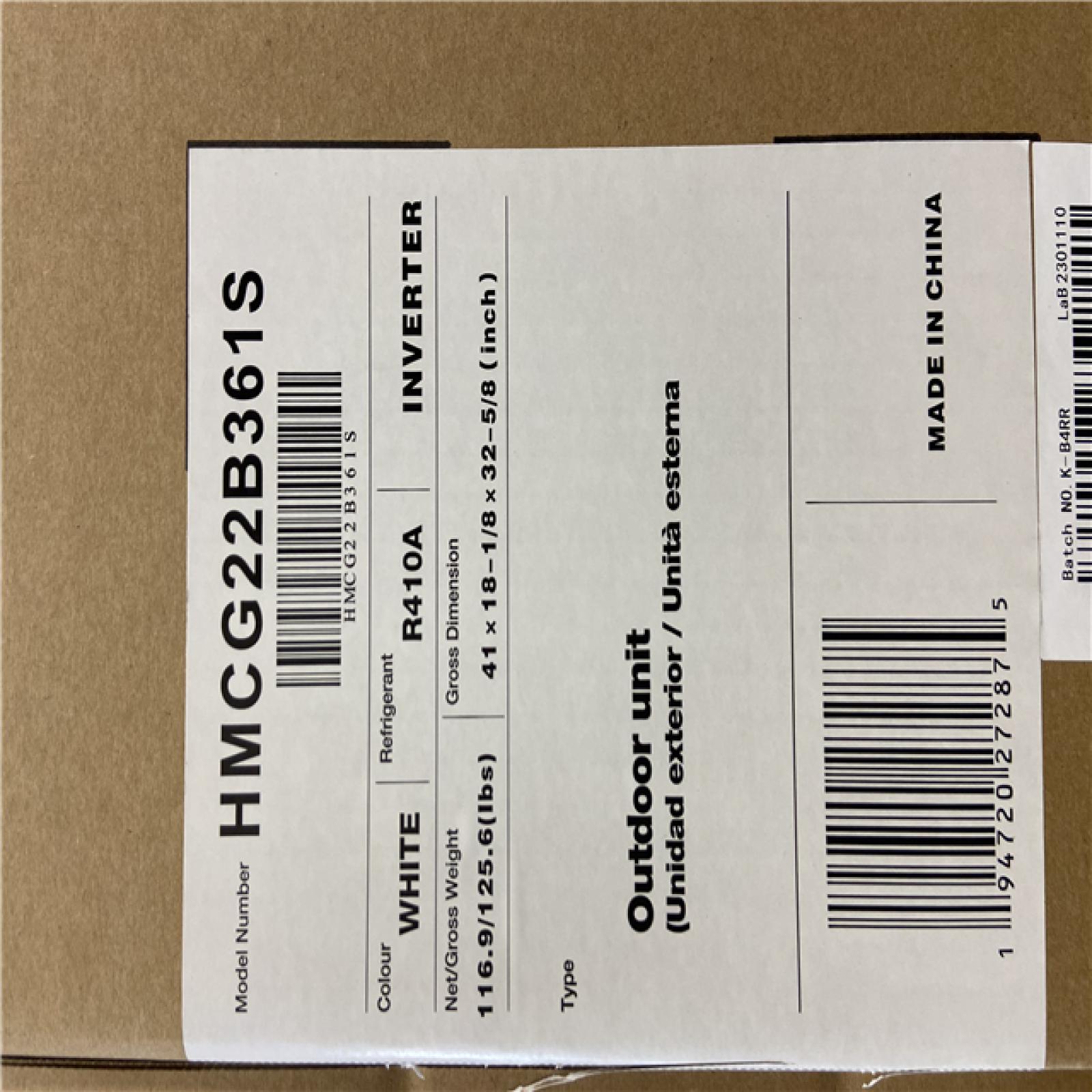 DALLAS LOCATION - HORZ DISCHARGE AIR CONDITIONER R410A 208-230/1/60 35.375W