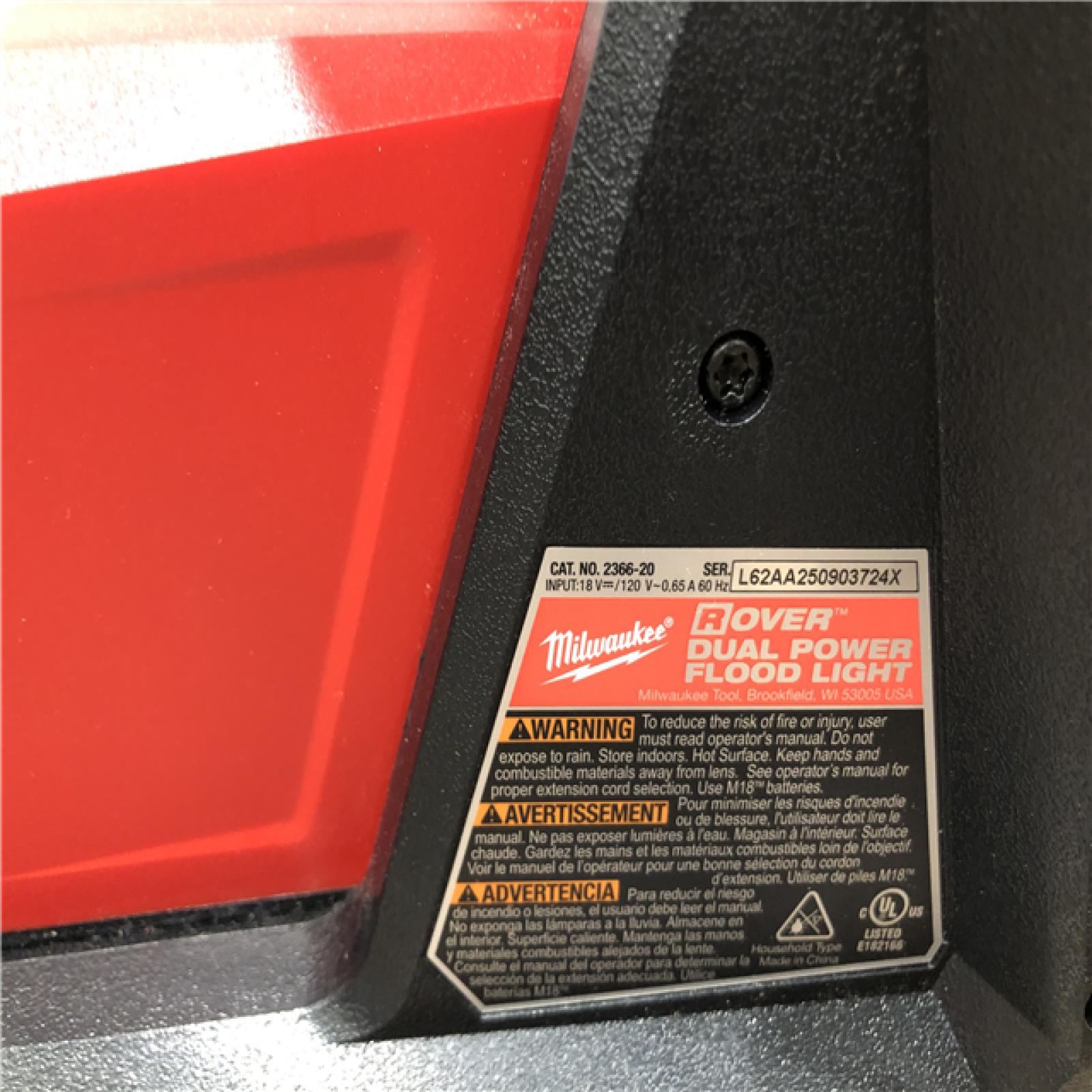 AS-IS Milwaukee GEN-2 18-Volt Lithium-Ion Cordless 4000 Lumens ROVER LED AC/DC Flood Light (Tool-Only)