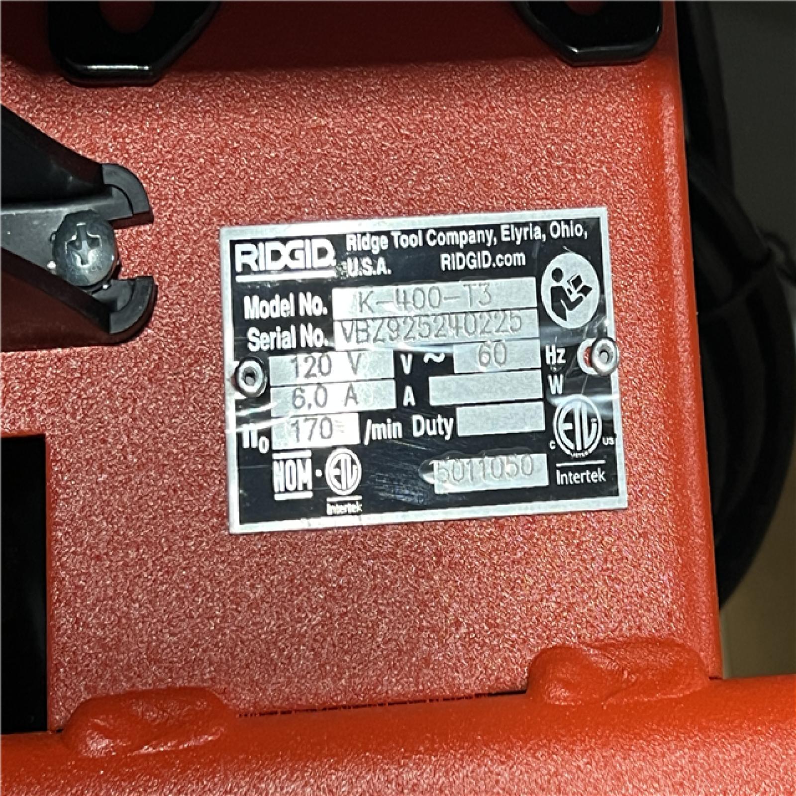 Dallas Location - As-Is RIDGID K-400 Drain Cleaning Snake Auger