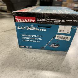 NEW! - MAKITA 18V X2 LXT (36V) Brushless Cordless 2.1 Gal. HEPA Filter Dry Dust Extractor/Vacuum  with AWS Tool Only